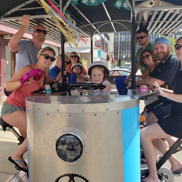 family together on a pedal tour in Buffalo NY